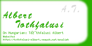 albert tothfalusi business card